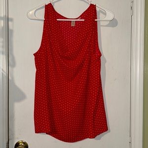 NWOT, Red White Polka Dots Blouse
